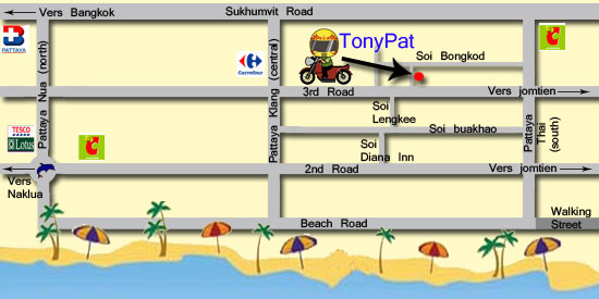 map of pattaya - TonyPat